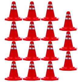 Toddmomy Miniature Road Cone 30Pcs Mini Traffic Cones Toys Red Tiny Construction Cones Miniature Roadblock Model Toy Party Favors for Kids