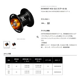Daiwa Slp Works SV BOOST Φ32・22.5 12lb-80m Spool G1 Black