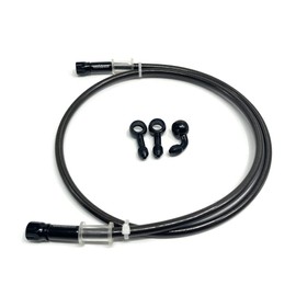 VRWEARE AN3 28 90 Degree M10 Stainless Steel Braided Motorcycle Brake Hose Line Oil Pipe with 360 Degree Rotatable Banjo Fit for ATV Motocross Pit Dirt Street Racing bike (40cm/15.7")