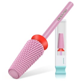Depvko 5 in 1 Nail Drill Bits, 3/32" Carbide Tungsten Nail Bits for Nail Drill, Professional Two Way Rotate Gel Remover Drill Bit for Manicure Pedicure (Classic 5in1-Pink, Fine-F)