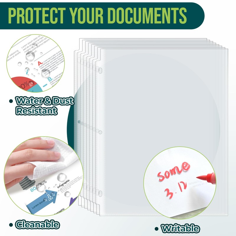 UPZDER Sheet Protectors 8.5 x11 Inch Clear Page Protectors for