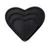 Black Satin Heart Patch Iron on or Sew on Patches