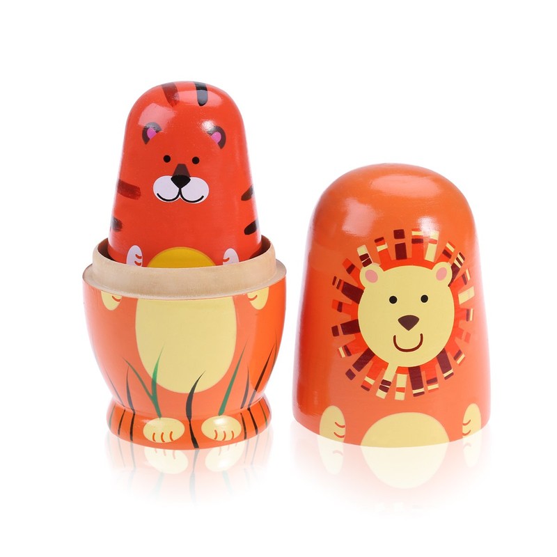 JOINPAYA 5PCS Animals Pattern Nesting Dolls: 5 Cute Animal Characters