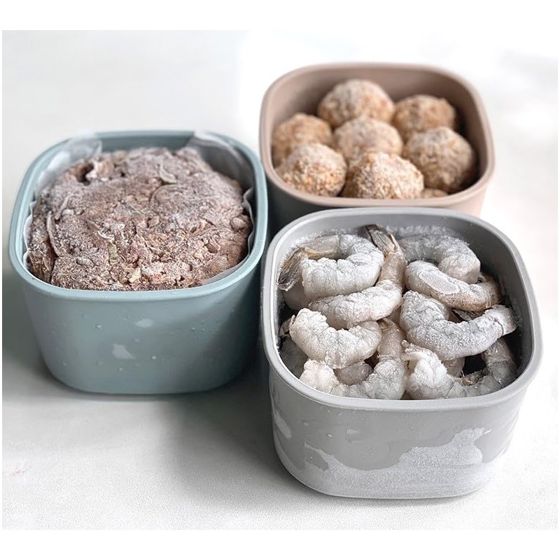 Set of 3, Food Storage Containers with Vented Lids –