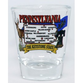 Pennsylvania State Elements Map Shot Glass
