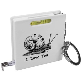 Azeeda 'I Love You with Snail' Keyring Tape Measure/Spirit Level Tool (KM00036127)
