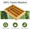 Large Bamboo Kitchen Utensil Drawer Organizer Expandable Flatware Silverware Tray
