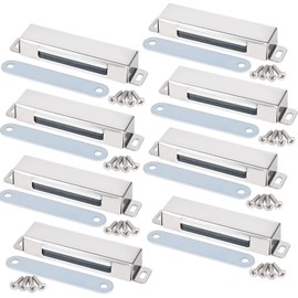 MIN CI 8 Pack Magnetic Door Catch, Magnetic Cupboard Catches 45kg Pull Strong Magnets Heavy Duty Stainless Door Magnets Neodymium Magnetic Catches for Cupboards Kitchen Bathroom Wardrobe