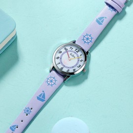 CIVO Kids Watches Set Analog Girls Boys Watches Leather Learning Time Girls Watches Waterproof Children Unisex-Kids Easy to Read for Ages 3-10 Kids Great Birthday Gifts