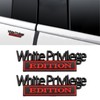 2 Pcs White Privilege Edition Emblem Car Side Rear Front