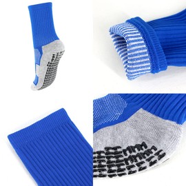 753japan Soccer Socks, Juniors, Sports, Anti-Slip, Ankle Support, Kids, Socks, 7.5-9.4 inches (19-24 cm), Futsal, Tennis, Basketball, Black and Blue 2 Pair Set, 7.5 - 9.4 inches (19 - 24 cm)