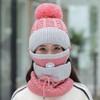 3pcs/Set Fashion Women Winter Knitted Hat Thickened Woolen Cap with