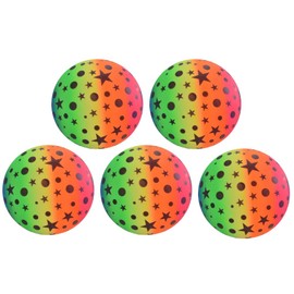 eMKay® Pack of 5 – Rainbow Stars & Moons Ball – 20cm Colourful Inflatable Ball – Deflated Summer Kids Toy for Outdoor Garden, Beach, BBQ, Picnic & Party Games