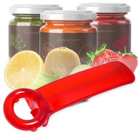 Haikole Jar Openers for Seniors,Red Jar Opener for Elderly Children Women Weak Hands,Easy Grip Bottle Opener,Frosted Red jar key,Plastic Jar Opener Tool (A-Red)