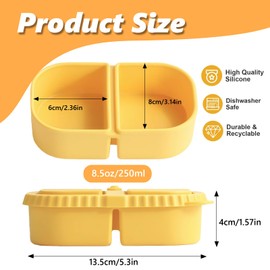 Msiud 3 Packs Silicone Snack Containers with Lids, Leakproof Box for Lunch