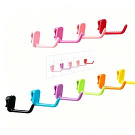 hhfvvda 10 PCS Colored Plastic Hanging Hooks with mesh Hooks, Perfect for garages, Warehouses, Shops, and Home organizations
