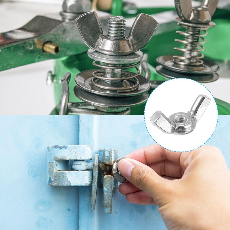 sourcing map 10 Set Wing Nut and Flat Washers Spring