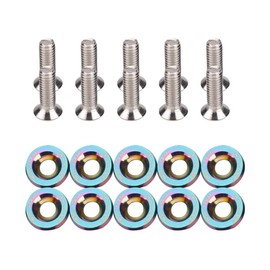 10pcs Aluminium Washer Screws, Anodised M6 x 20 Washers & Screws Engine Car Accessories, Bumper Washer Screw Mudguard Washer Screw Engine Compartment Dress Up