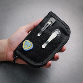 VIPERADE VE22 EDC Pouch Small EDC Tool Bag with 4 Pockets and 5 Elastic Compartments Small EDC Organiser Bag for Multitool Pocket Organiser EDC Bag Tools Organiser with Velcro Surface - Black