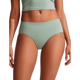 CRZ YOGA Bikini Bottoms for Women Mid Rise Full Coverage Bathing Suit Swimsuit Basic Swim Briefs Green Palm Court Medium