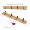 JSVER Wooden Coat Hooks Coat Rack Wall Mounted, Modern Coat