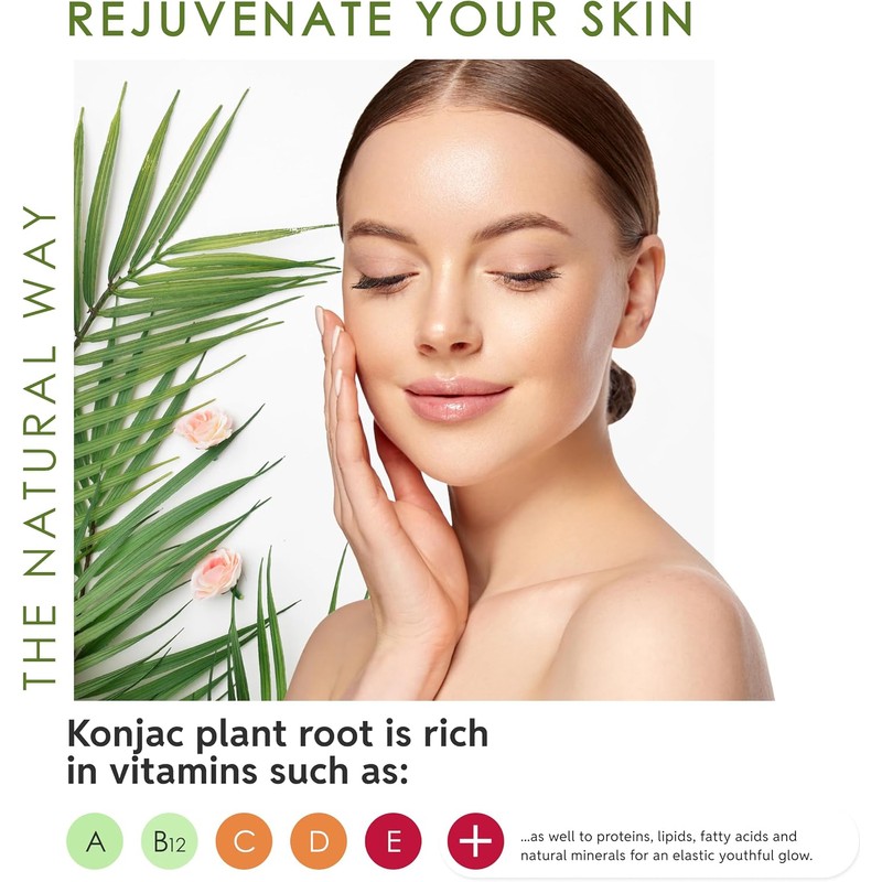 Esponjas Konjac Corporales (Paquete de 2) Exfoliantes de Nuez 100%