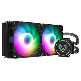 Vetroo V240 CPU Water Cooler 240mm Radiator Black Addressable RGB All-in-one AIO Liquid Cooler for Intel LGA 1700/1200/115X AMD AM4, 2X 120mm ARGB PWM Fans w/Controller