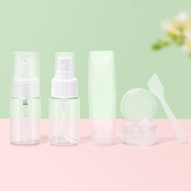 Portable Mist Empty Bottle & Skincare Cream Jar Set - 30G Mini Travel Cosmetic Package Free Size / Style 1 4ea