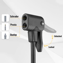 MOHEGIA Bike Floor Pump with Gauge,Air Bicycle Pump Inflator with High Pressure 160 PSI,Fits Schrader and Presta Valve/Orange