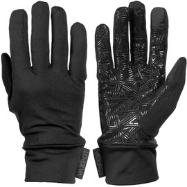 VAXPOT VA-3949 BLK Snowboard Ski Inner Gloves, Men's, Women's, Touch Panel Compatible, Non-Slip, XS (Men's XS/Women's M)