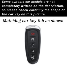 ontto Metal and Leather Car Key Cover Compatible with Ford C-MAX Escape Focus Edge Escape Smart Remote Key Fob Holder Fit for Lincoln MKS MKT MKX Car Accessories Brown