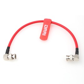 DRRI Canare12G-SDI 4K UHD Right-Angle BNC to Right-Angle BNC Coaxial Cable for Video Monitor (1M, Red)