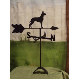 Great Dane Roof Mounted Weathervane Black Wrought Iron