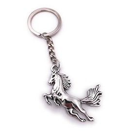 H-Customs Show jumping horse Riding Tournament Horse Key Ring Pendant Silver metal
