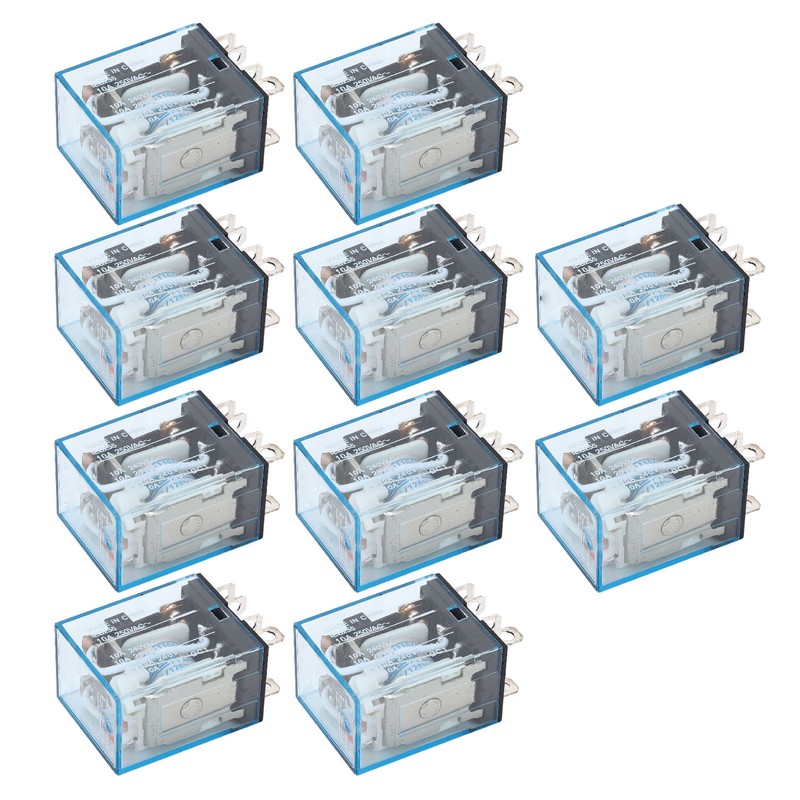 10Pcs Coil Power Relay Small Intermediate Electromagnetic 8 Pin 2