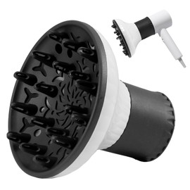 Jaeskeclip Difusor de pelo ajustable, difusor de secador de pelo portátil, accesorio para secador de pelo natural sin encrespamiento, herramienta profesional de salón (blanco)