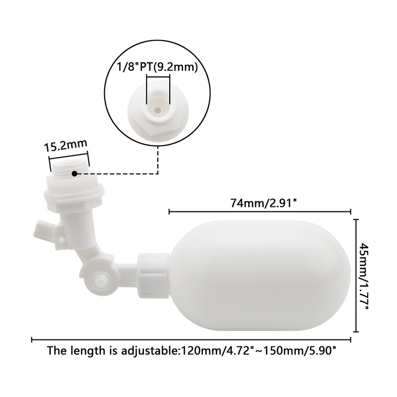 Pxyelec Top Install Mechanical Float Adjustable Float Ball Valve with