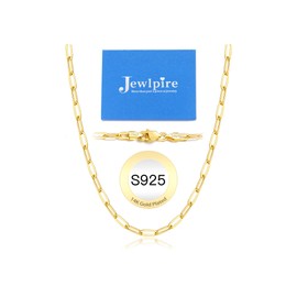 Jewlpire 14K Gold Paperclip Chain Necklace for Women, Gold Necklace for Women 5mm Paperclip Necklace Women's Chain Necklace, Gold Chain 24 Inch