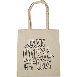 Hippowarehouse Crazy horse lady Tote Shopping Gym Beach Bag 42cm x38cm, 10 litres