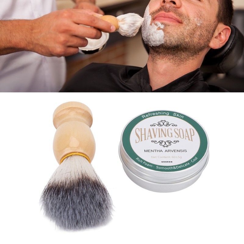 2 Pcs 60g Shaving Soap Mint Fragrance Softening Beard Men's