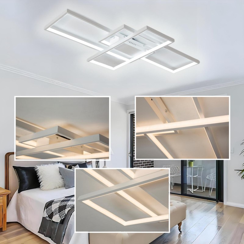 Huilefu Modern Dimmable LED Ceiling Light Fixture,with Remote Control 3