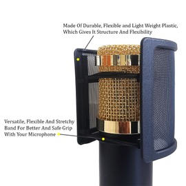 AFYS Microphone Pop Filter – Three-Layer Pop Shield for Microphone, Foam & Metal Mesh Mic Pop Filter for Recording, Streaming, Vocal Booth, Mic Cover & Shield – Compatible with Blue Yeti & More