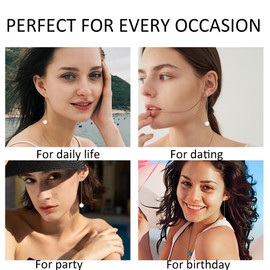 ZELORES Sterling Silver Pearl Earrings for Women 14K Gold Plated Long Tassel Pearl Dangle Earrings Dainty Pearl Wedding Bridal Earrings Graduation Birthday Prom Jewelry Gifts (Gold-Long cz pearl earrings)