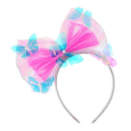 Asooll Light Up Bow Headband Glowing Headpiece Butterfly Hair Accessories for Women (A-Pink, One size)