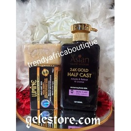 Asian 2pc. Lait ASIAN Glow Body Lotion 24k GOLD half-C & Lumine Whitening Soap Set