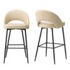 Glitzhome Modern Mid Century Leatherette Barstools Set of 2, 30”H