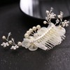AVILMORE Flower Pearl Hair Comb Hair Ornament Rhinestone with Storage