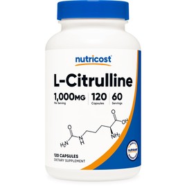 Nutricost L-Citrulline 500mg, 120 Capsules - Gluten Free, Non-GMO, 1000mg Per Serving (60 Serv)