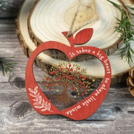 Teacher Ornaments for Christmas Tree, Teacher Appreciation Gifts for Women, Thank You Ornaments for Teacher Xmas Tree Decorations Gifts for Teachers, Teacher Ornament 2 Layer Wood & Acrylic