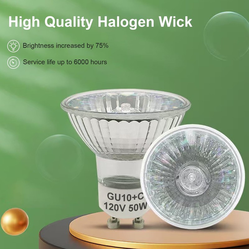 SerBion GU10 120V 50W Halogen Light Bulbs for Track and